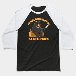 Franconia Notch State Park Camping Bear Baseball T-Shirt